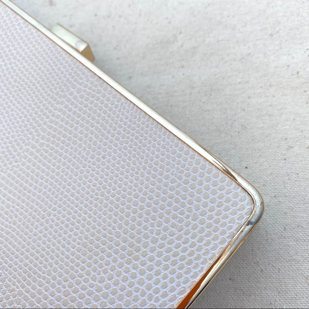 Vegan Leather Cream Clutch